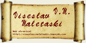 Višeslav Maletaški vizit kartica